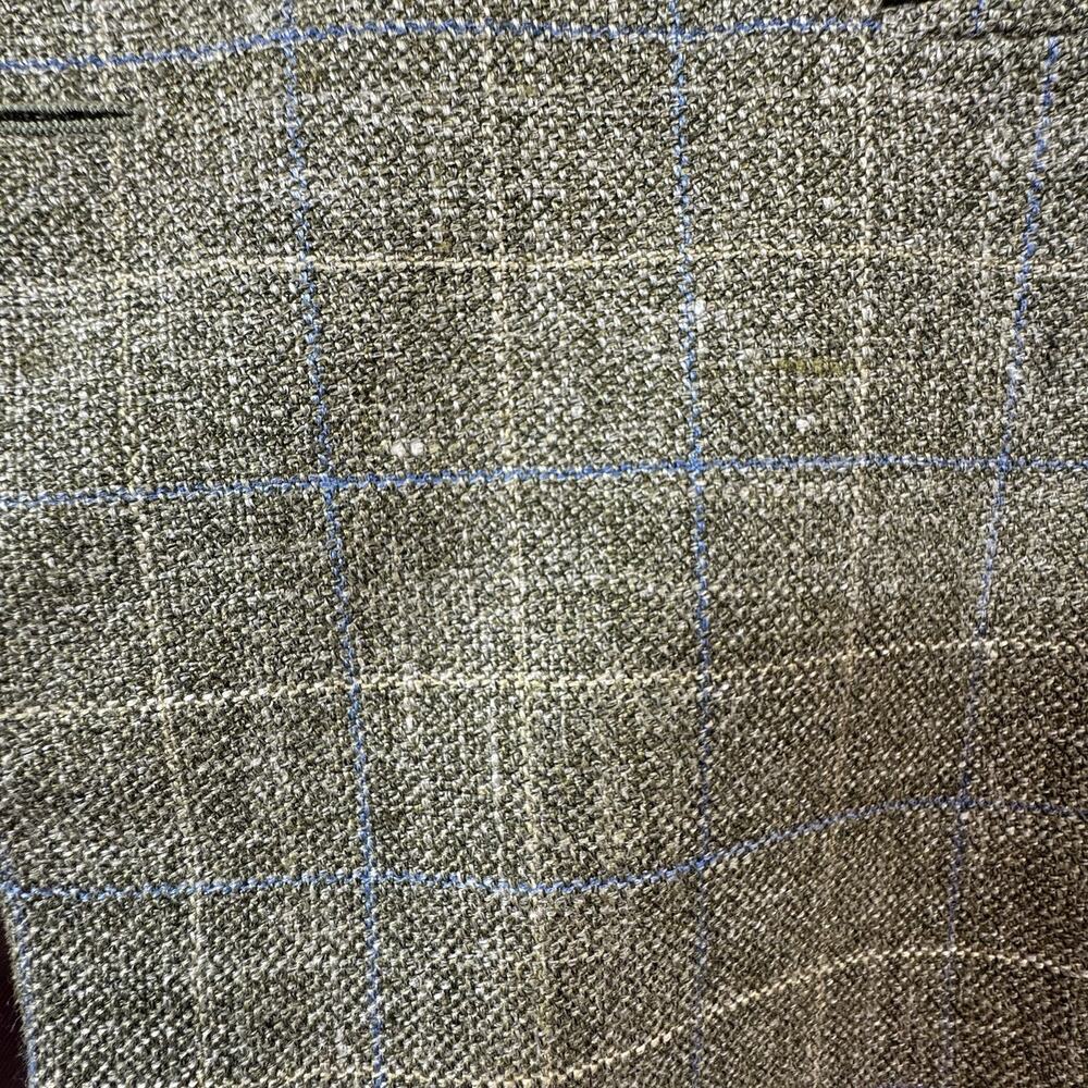 Trussini ETHOMAS Plaid Windowpane Linen/Silk/Wool Blazer Italy 46" Chest - Picture 8 of 9